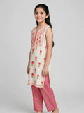 Girls Rose Printed Co Ord Set (Sleeves Included)