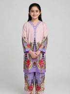 Girls Purple Floral Co Ord Set