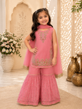 Girls Festive Embroidered Gharara Outfit