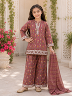 Kids 3 Piece Blockprint Casual Wear