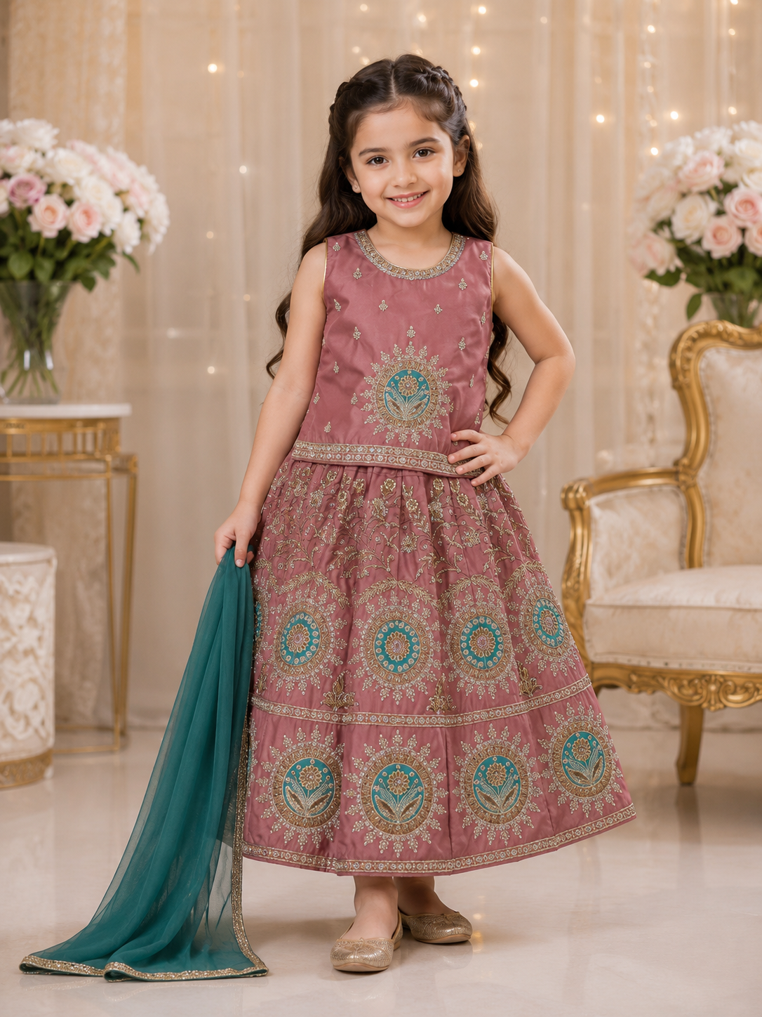 Kids Traditional 3 Piece Lehenga Choli Dress