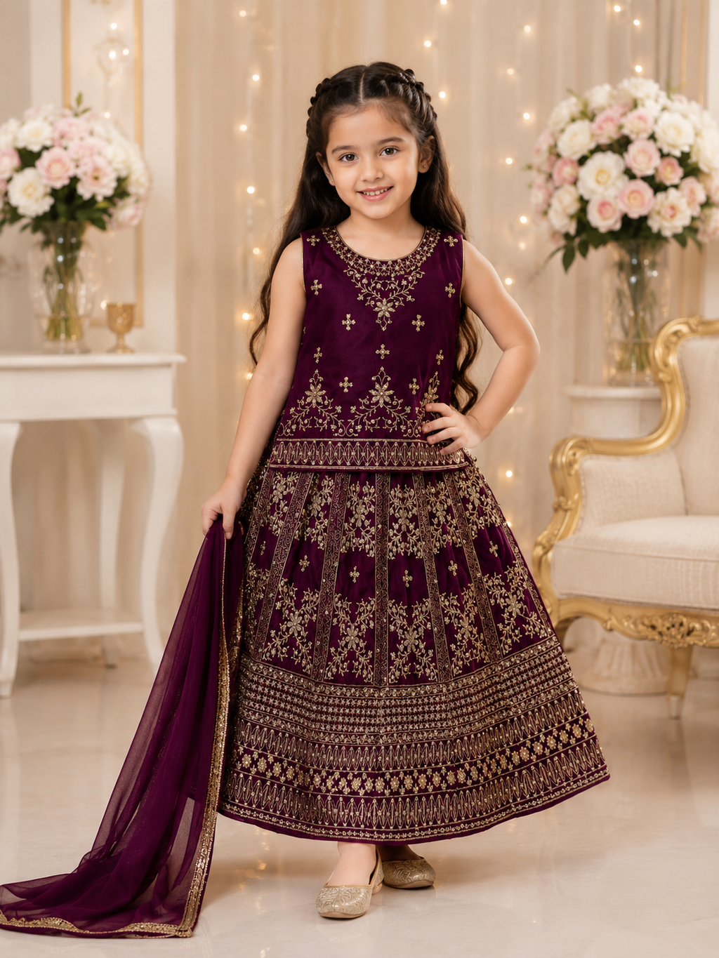 Kids Traditional 3 Piece Lehenga Choli Dress