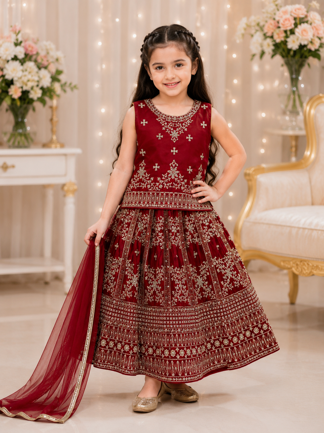 Kids Traditional 3 Piece Lehenga Choli Dress