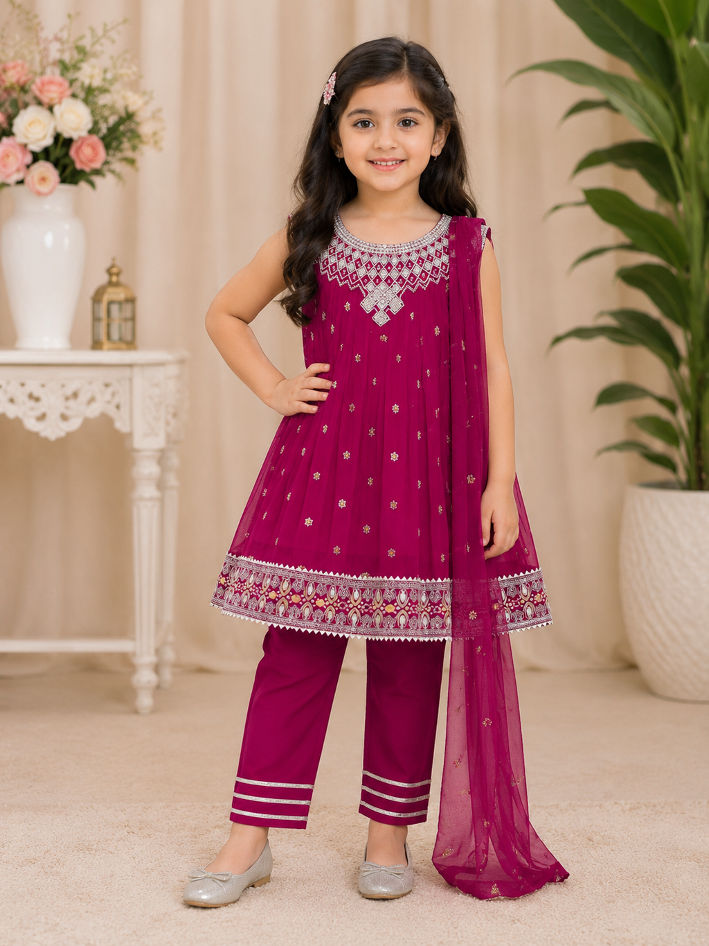 Traditional Girls Fancy Frock – Luxury Collection