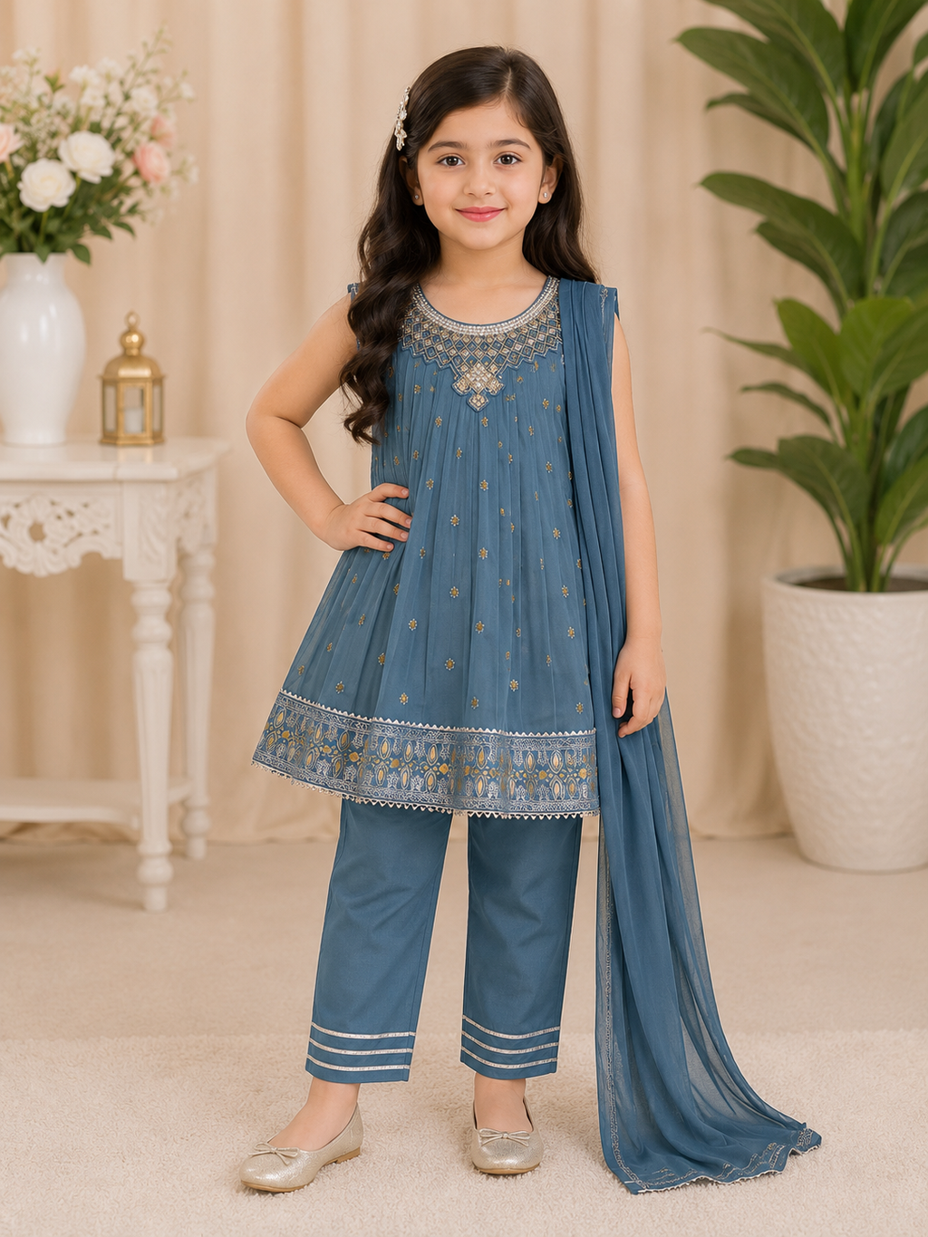 Traditional Girls Fancy Frock – Luxury Collection