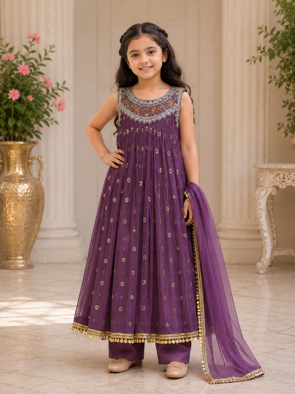 Girls Fancy Embroidered Frock – Party Wear