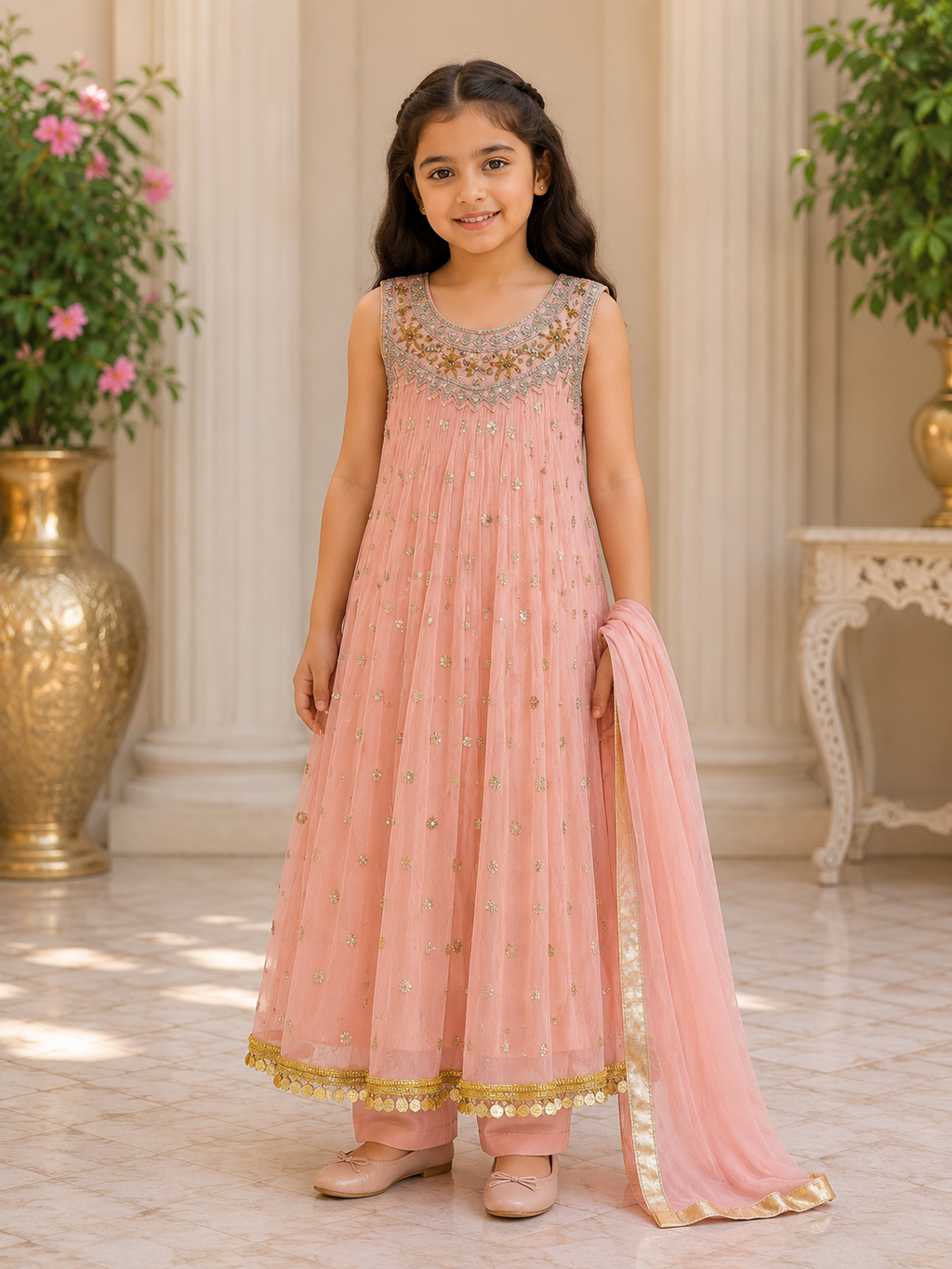 Girls Fancy Embroidered Frock – Party Wear