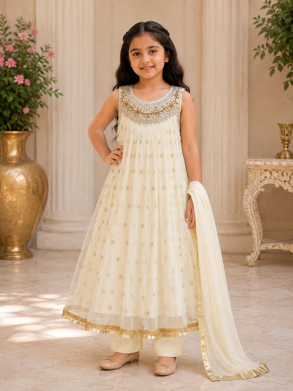 Girls Fancy Embroidered Frock – Party Wear
