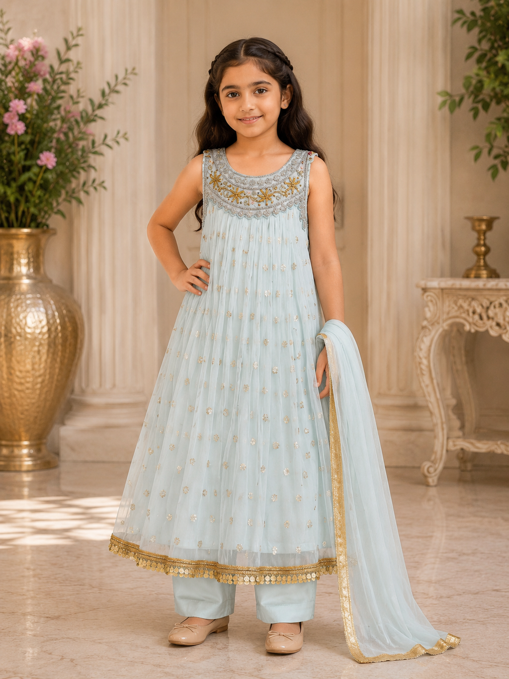 Girls Fancy Embroidered Frock – Party Wear
