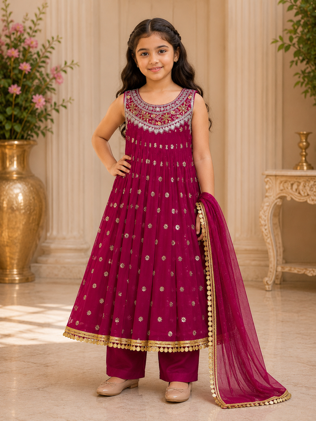 Girls Fancy Embroidered Frock – Party Wear