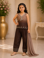 Elegant Tie & Dye Kids Suit with Dupatta