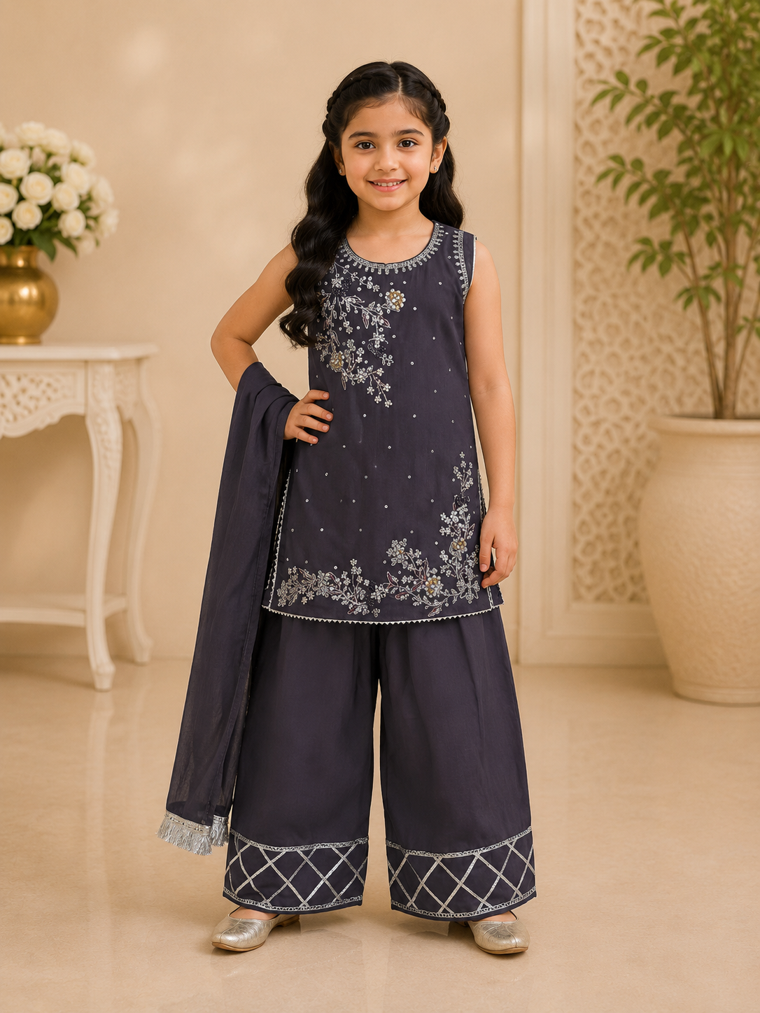 Designer Girls Fancy Suit with Dupatta – On Sale