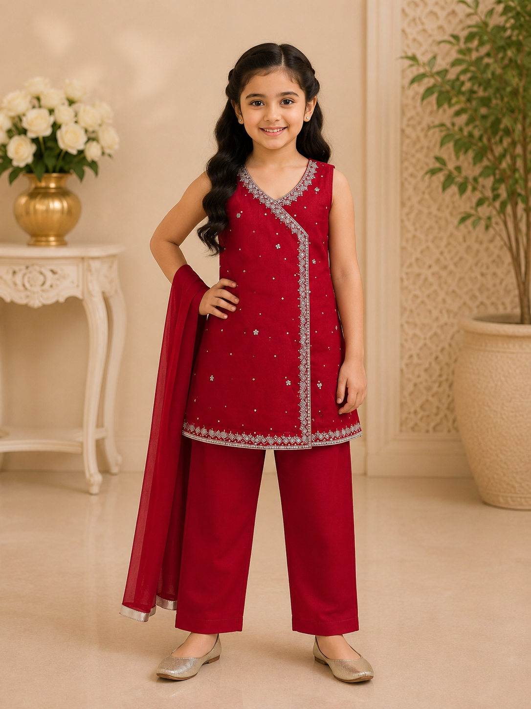 Designer Girls Fancy Suit with Dupatta – On Sale