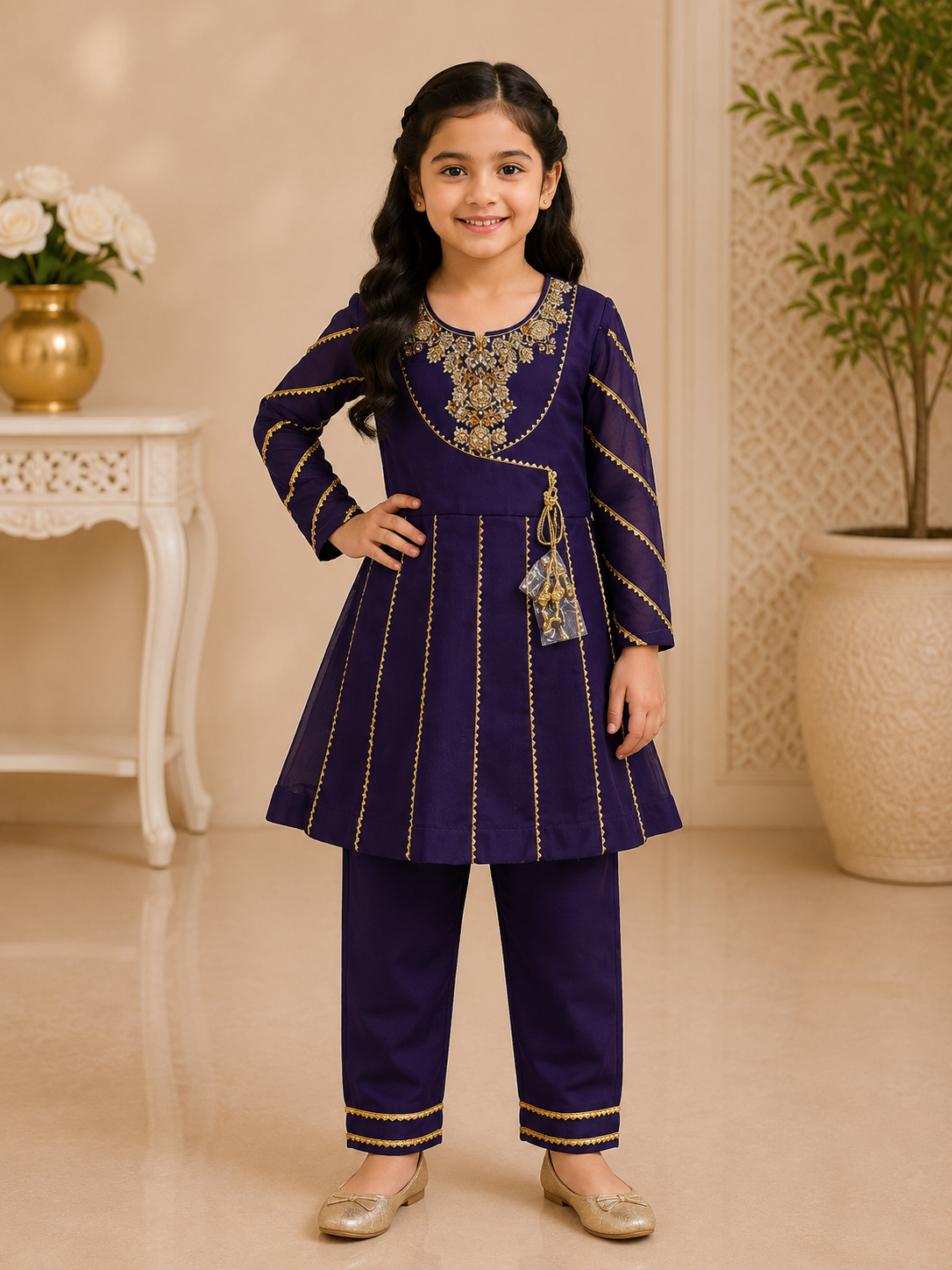 Designer Girls Fancy Suit with Dupatta – On Sale