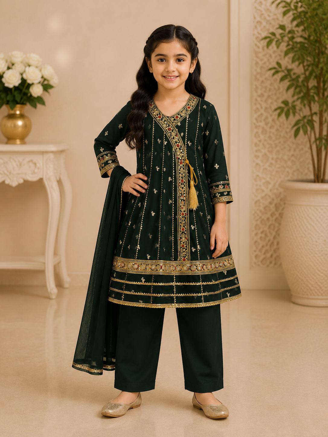 Designer Girls Fancy Suit with Dupatta – On Sale