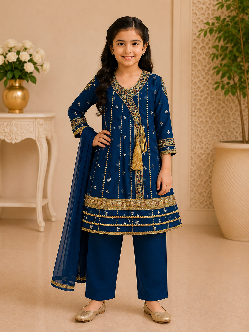 Designer Girls Fancy Suit with Dupatta – On Sale