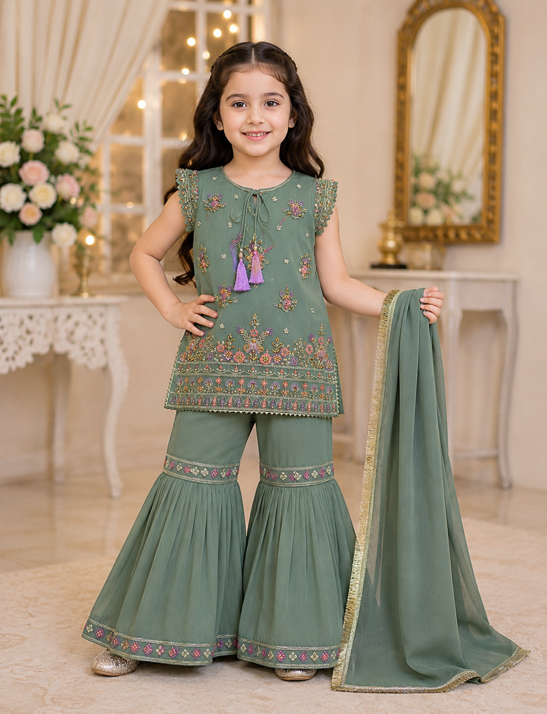 Kids Fancy 3 Piece Garara Set