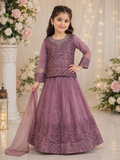 Girls Embroidered Sequined 3-Piece Lehenga Choli