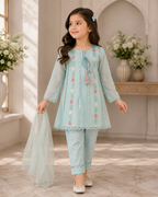 Girls Party Wear Embroidered Suit with Dupatta