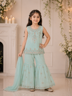 Girls Handwork 3 Piece Embroidered Garara Suit