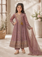 Kids Embroidered Long Mexi – 3 Piece