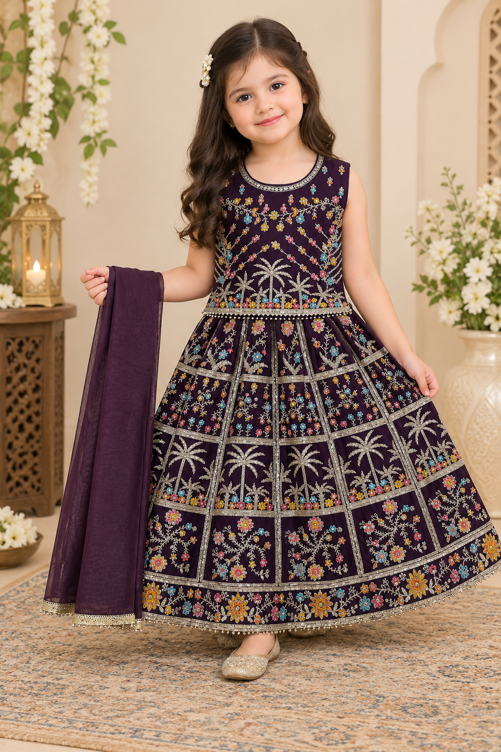 Girls Black HandWork 3-Piece Flapper Suit – Mehak Boutique
